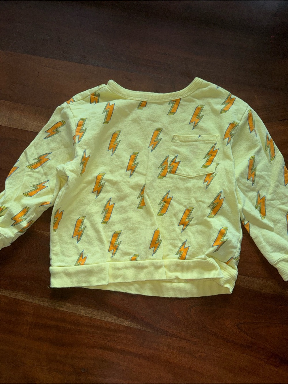 Old Navy Yellow‎ Pullover Sweatshirt with Orange Lightning Bolts